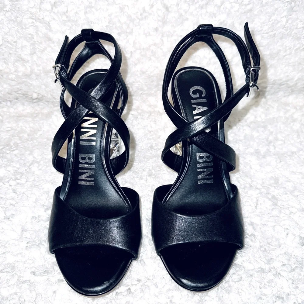 Gianni Bini Leather Heels with Jewel Accents - Picture 5 of 8